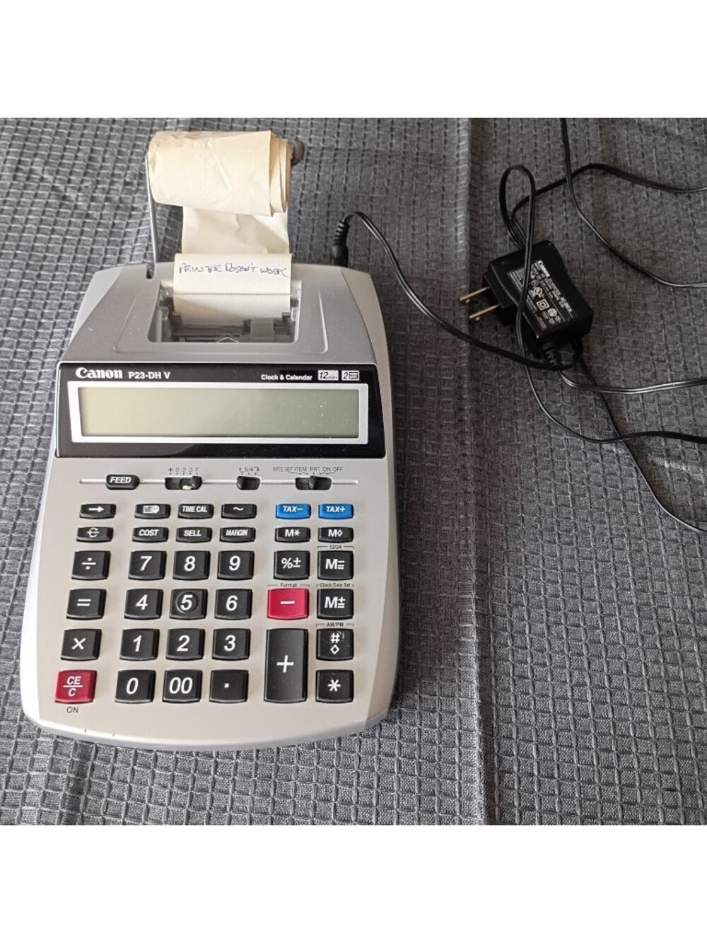 canon p23-dhv printing Not Work  But calculator Works